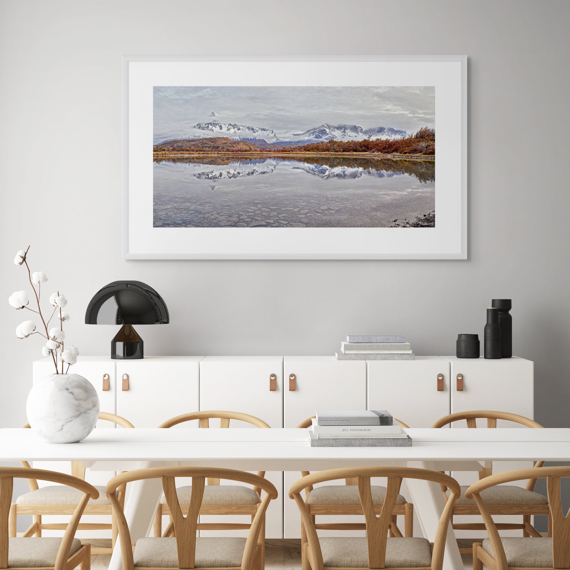 tranquil mountain reflection wall art