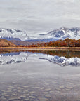 andes mountains reflected in still patagonian lake