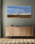 minimalist landscape with blue sky