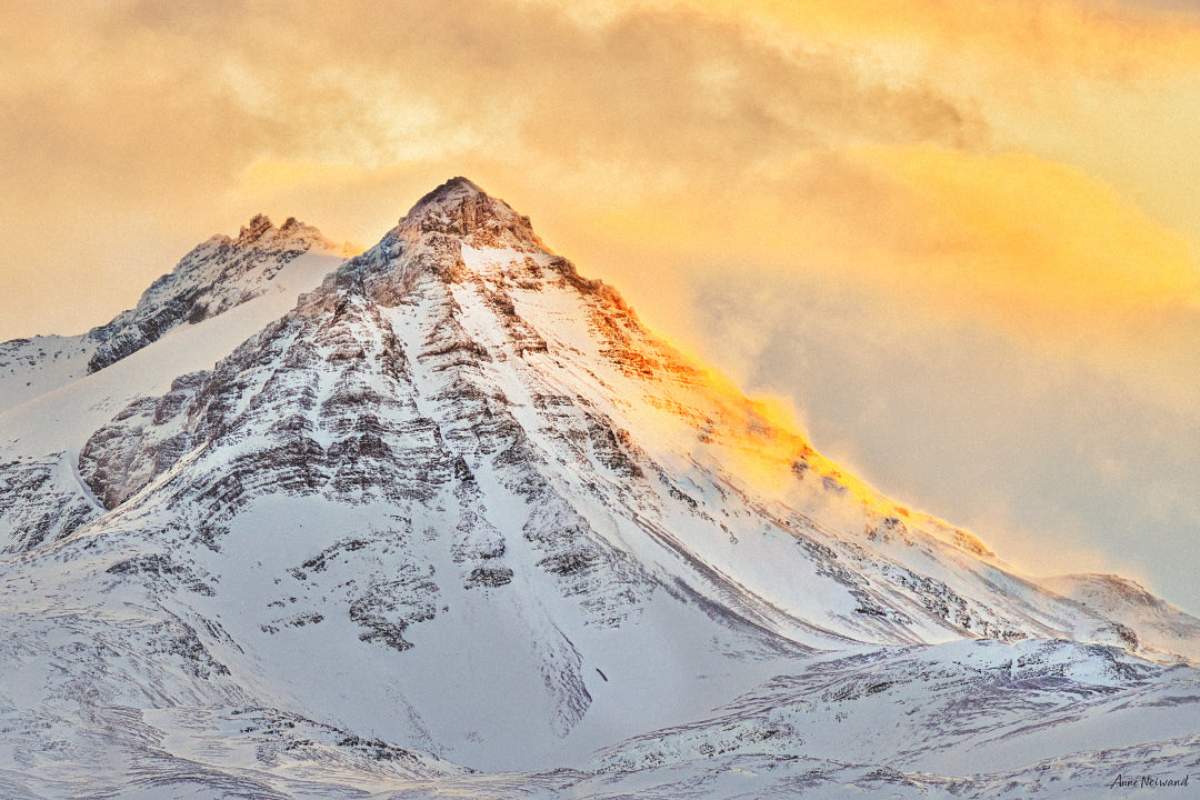 summit light patagonia mountain photograph