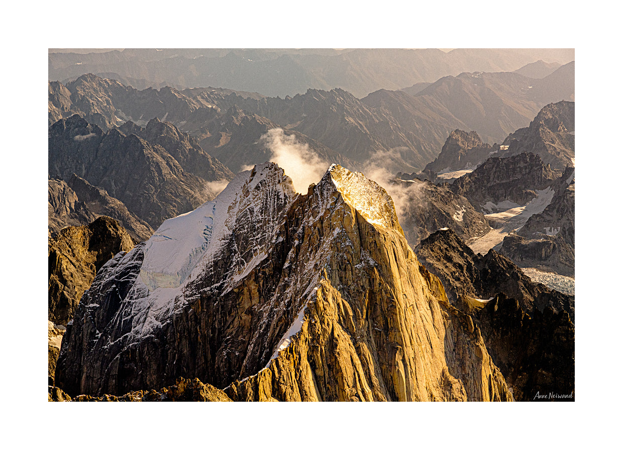 Denali National Park aerial print - majestic snow peaks for nature wall art.