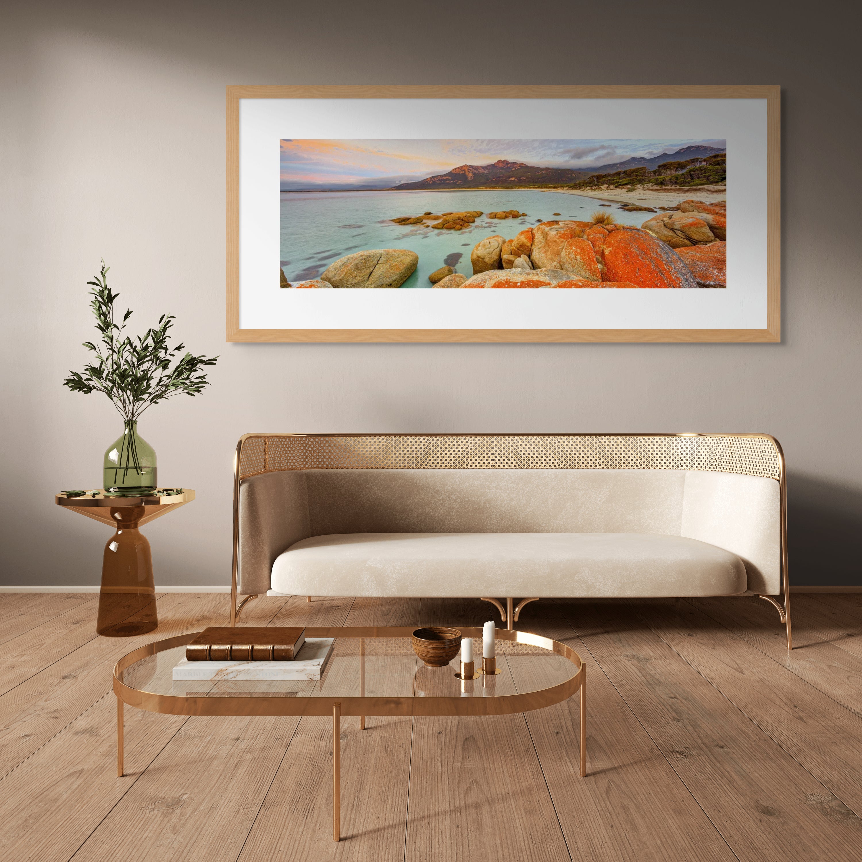 serene beach scene at golden hour