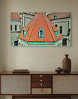 European roof tile architectural print