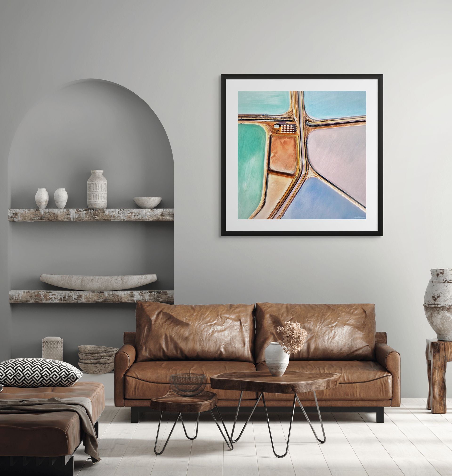 Geometric aerial landscape print