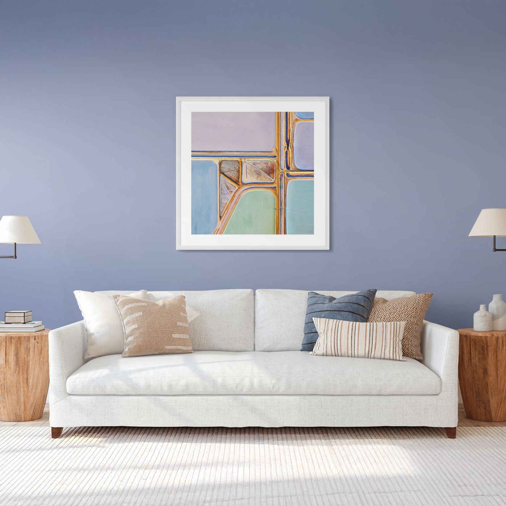 Geometric abstract salt lake Australia