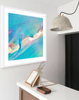 Turquoise and pink tidal currents art