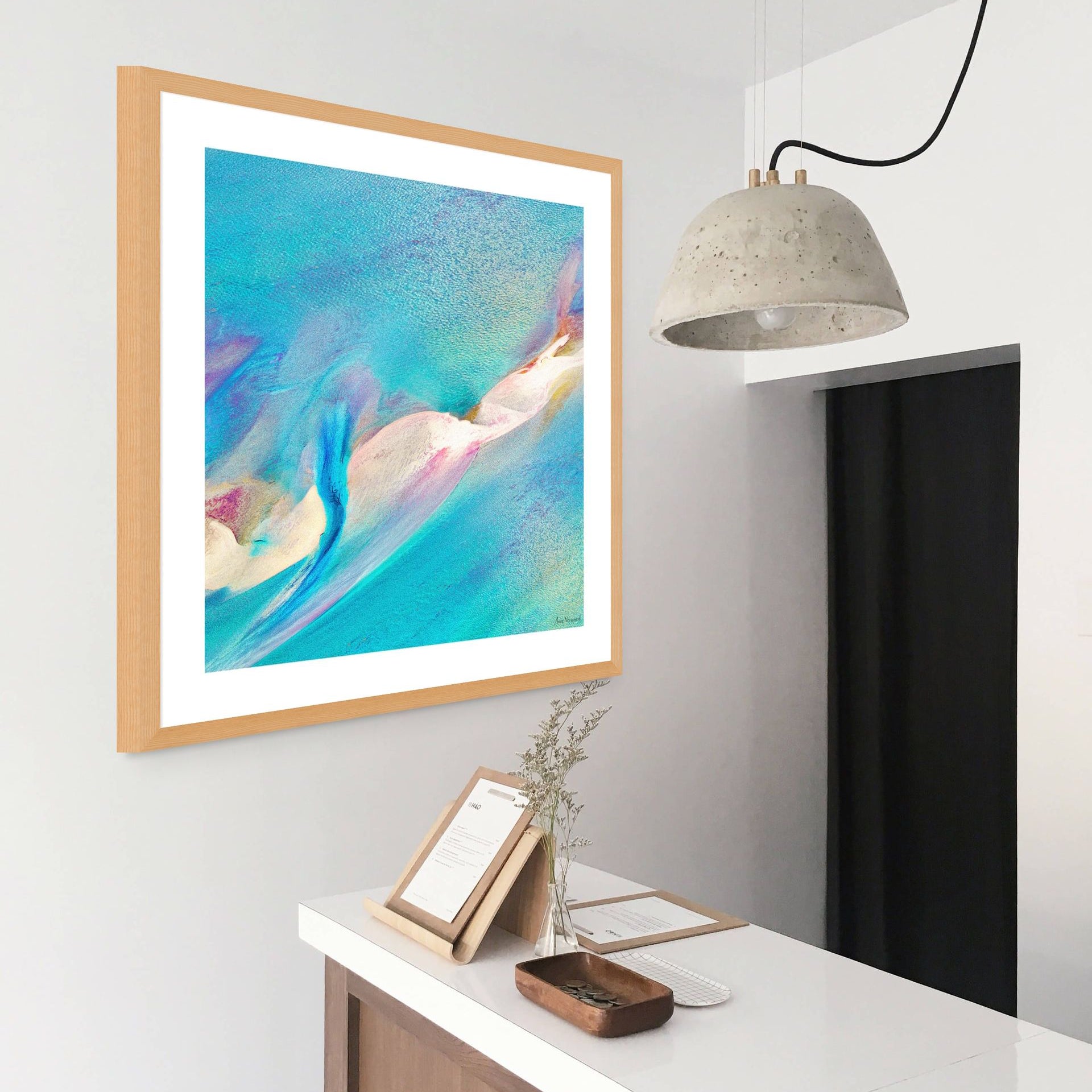 Coastal aerial wall art abstract