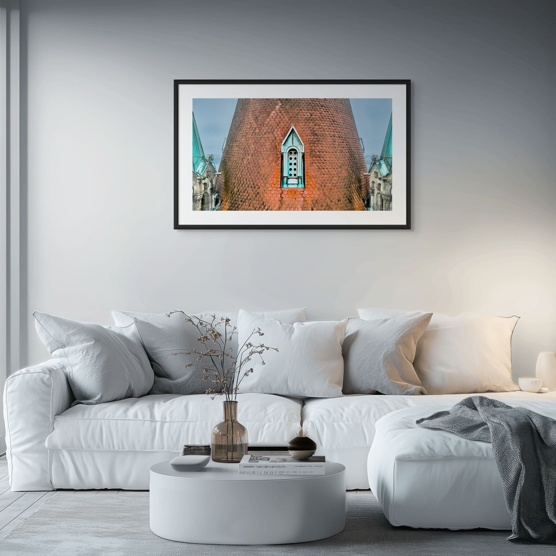 terracotta roof architectural print