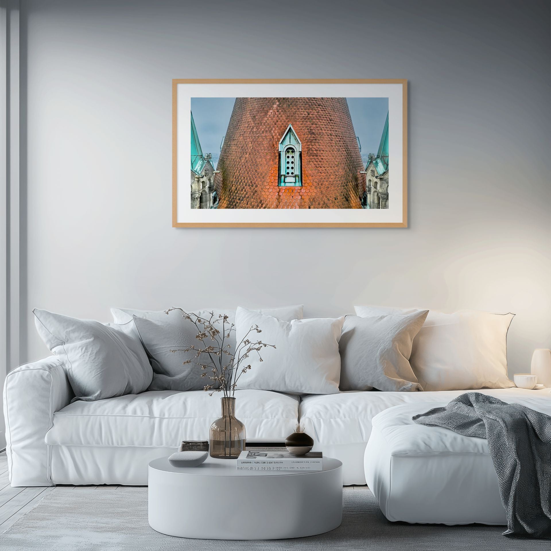 geometric roof pattern wall art