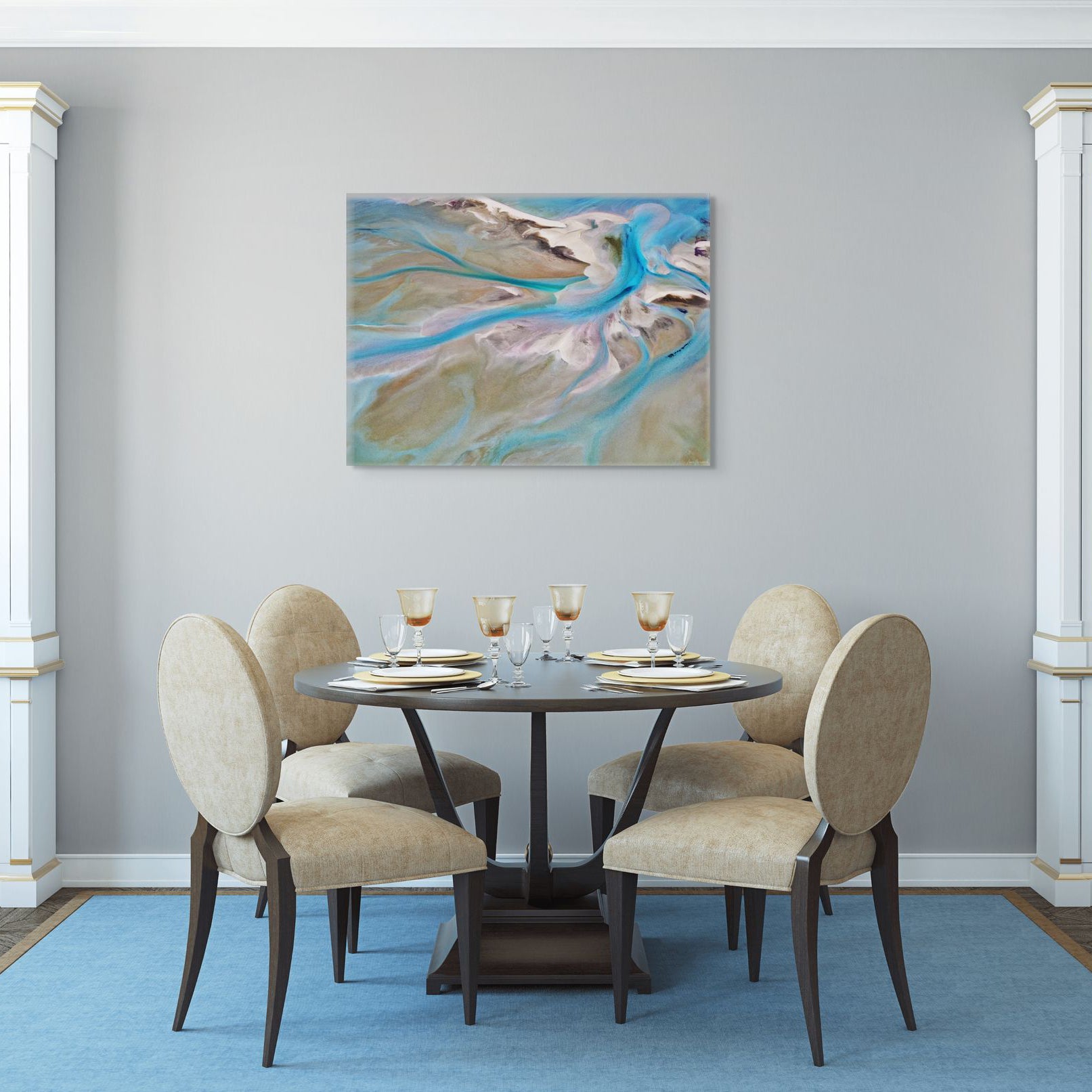 Calming blue nature wall art