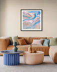 calming blue nature wall art