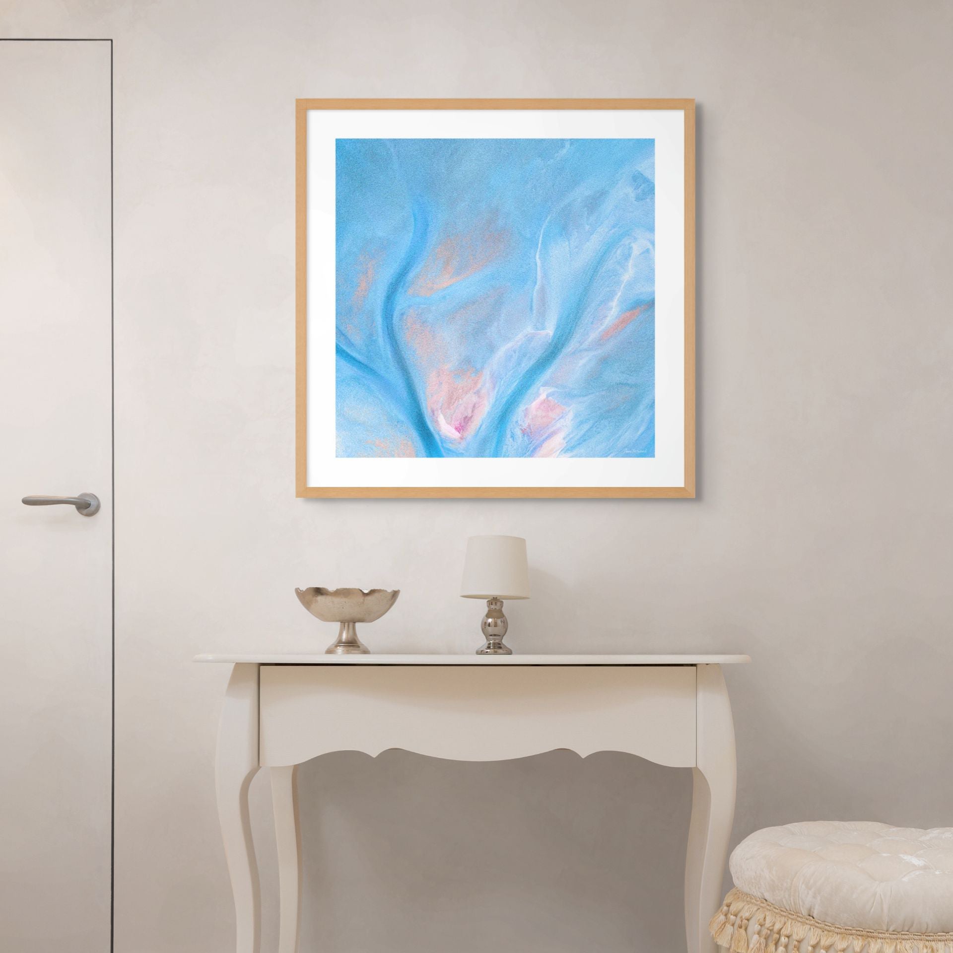 Soothing blue abstract wall art